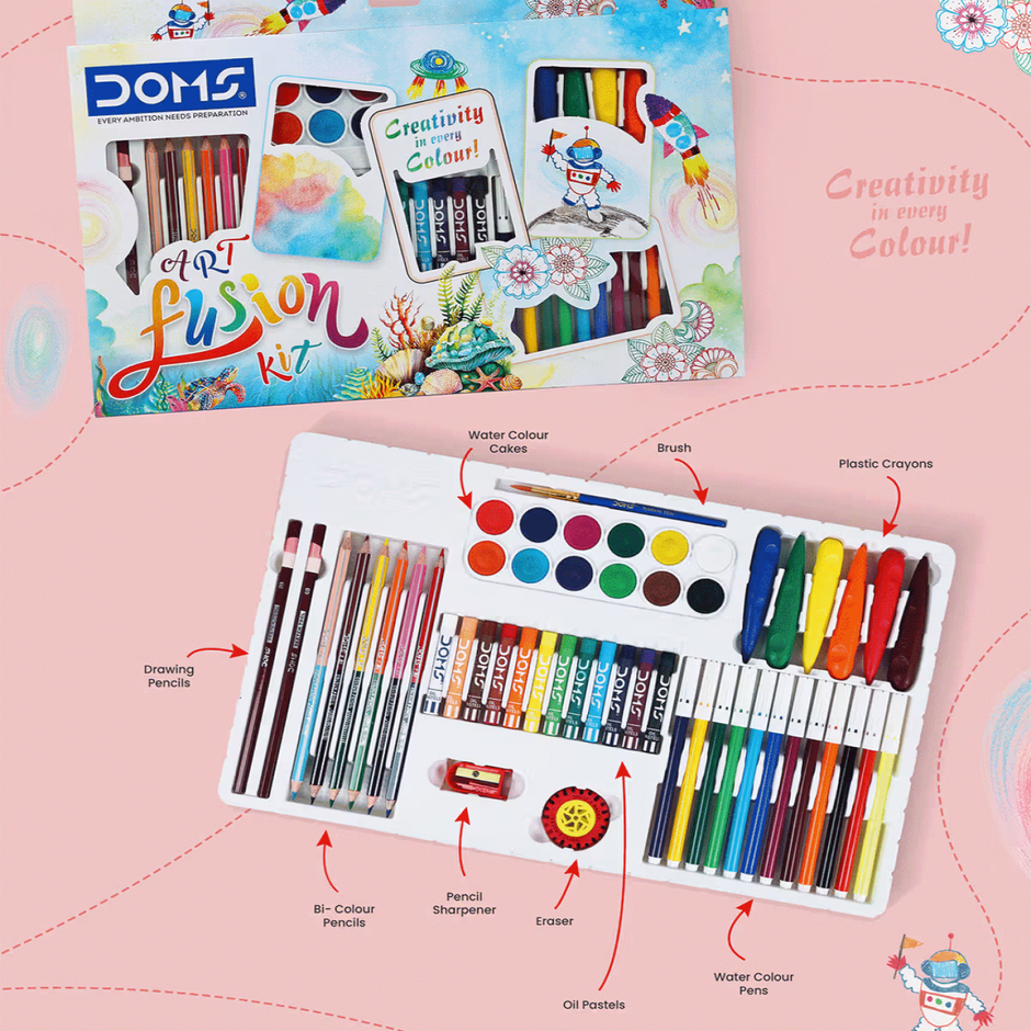 DOMS Art Fusion Kit | Combination of 9 Stationery Items