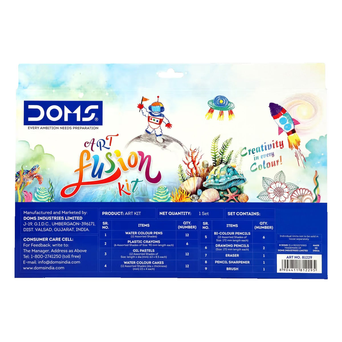 DOMS Art Fusion Kit | Combination of 9 Stationery Items