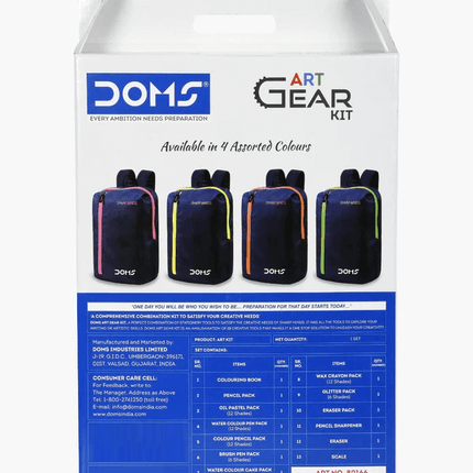DOMS Art Gear Kit | Comes With Zipper Bag | Combination of 13 Stationery Items
