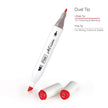 Flair Creative Art Marker 12 Shades | Dual Tip - Brush and Fine showcasing dual tips - chisel and fine for coloring and details.