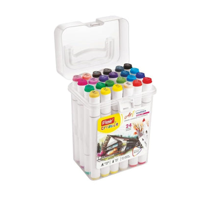 Flair Creative Art Marker 24 Shades | Dual Tip - Brush and Fine