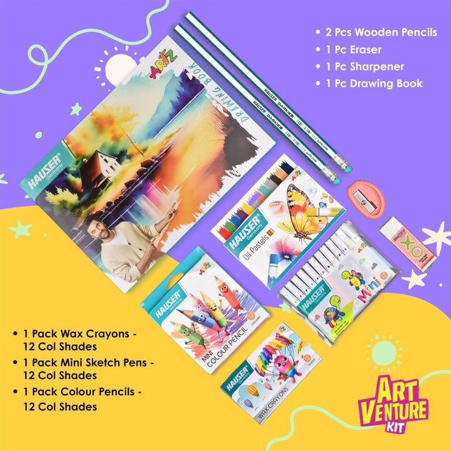 Hauser Artz Art Venture Kit | Stationery Kit of 9 Assorted Items