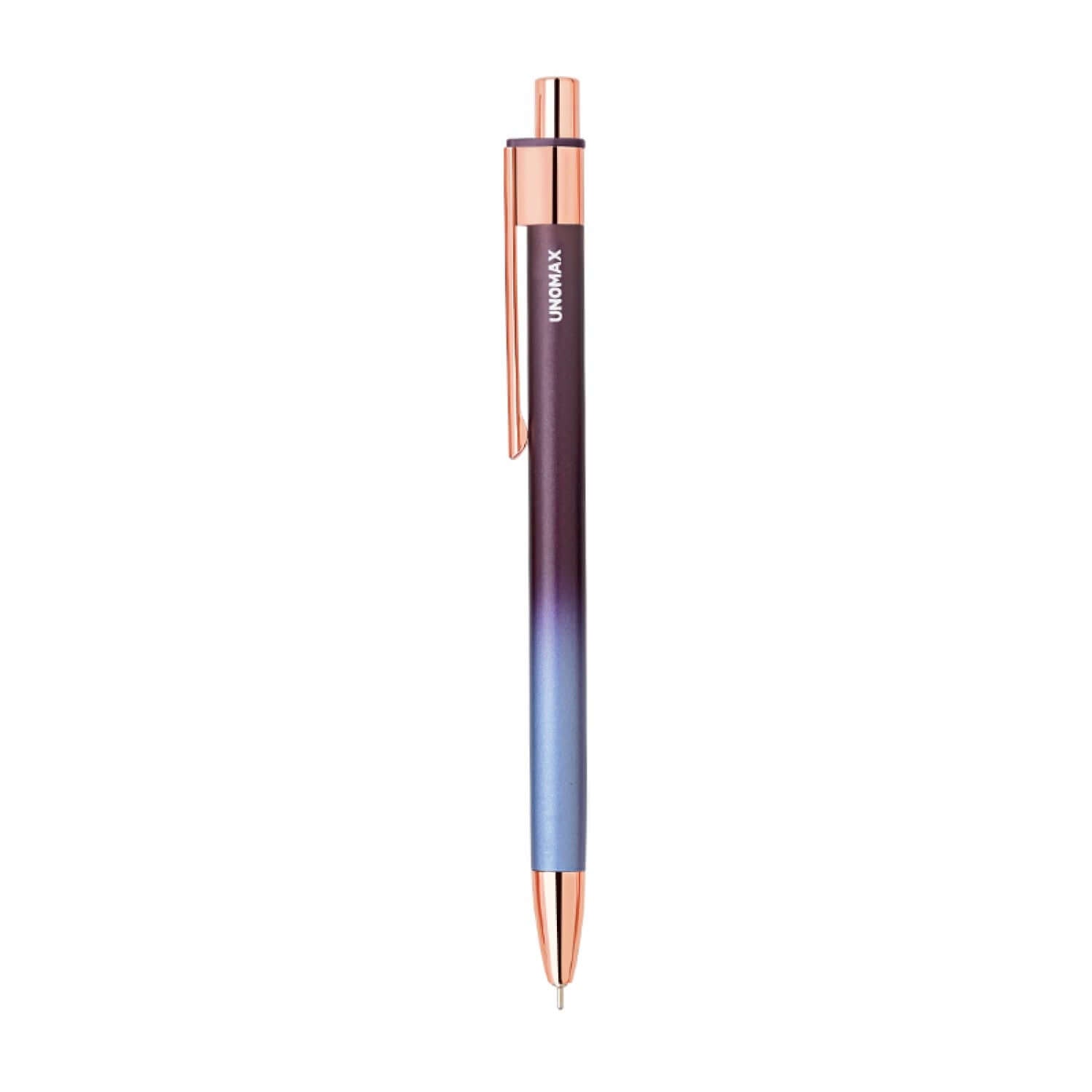 Unomax Aurum Ball Pen | Ink Colour - Blue with gradient finish and rose gold clip