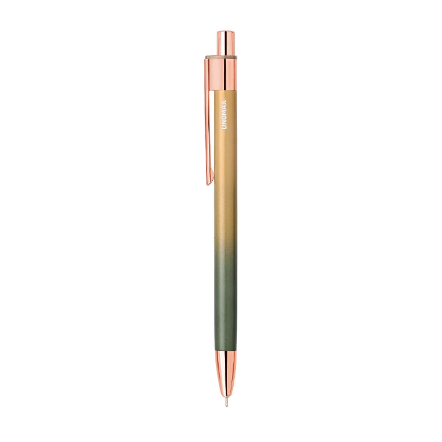 Unomax Aurum Ball Pen | Ink Colour - Blue with rose gold clip and gradient finish