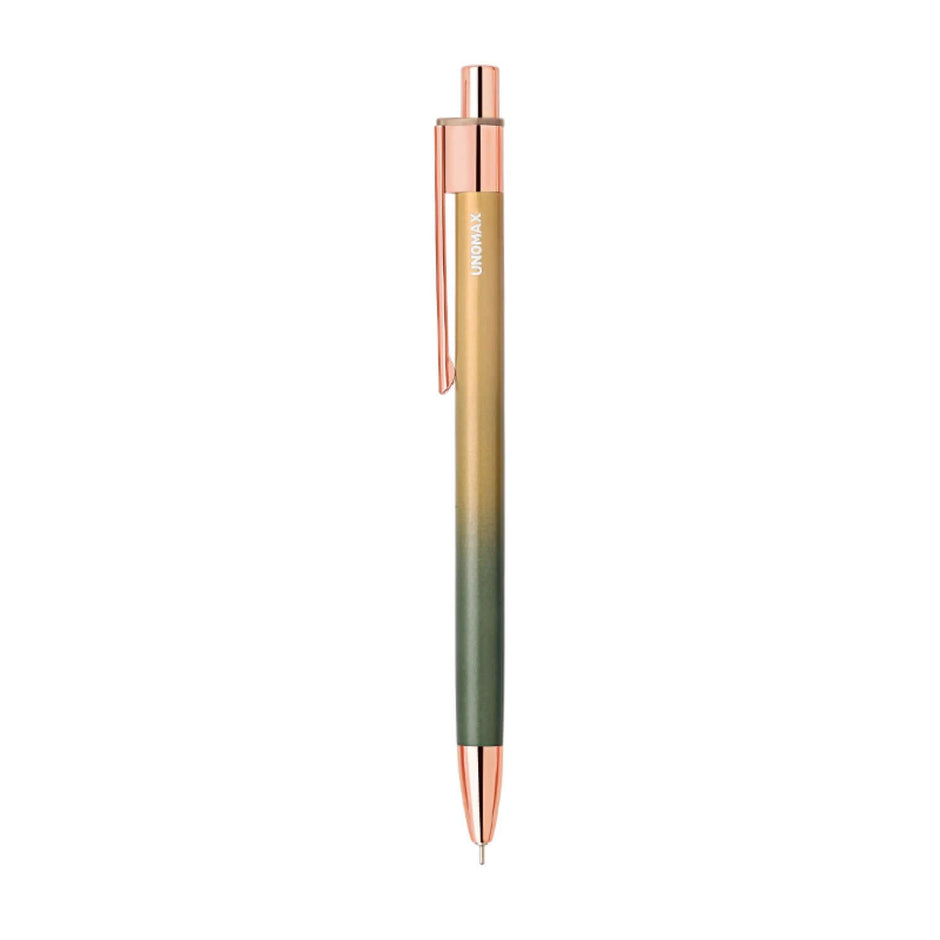 Unomax Aurum Ball Pen | Ink Colour - Blue with rose gold clip and gradient finish