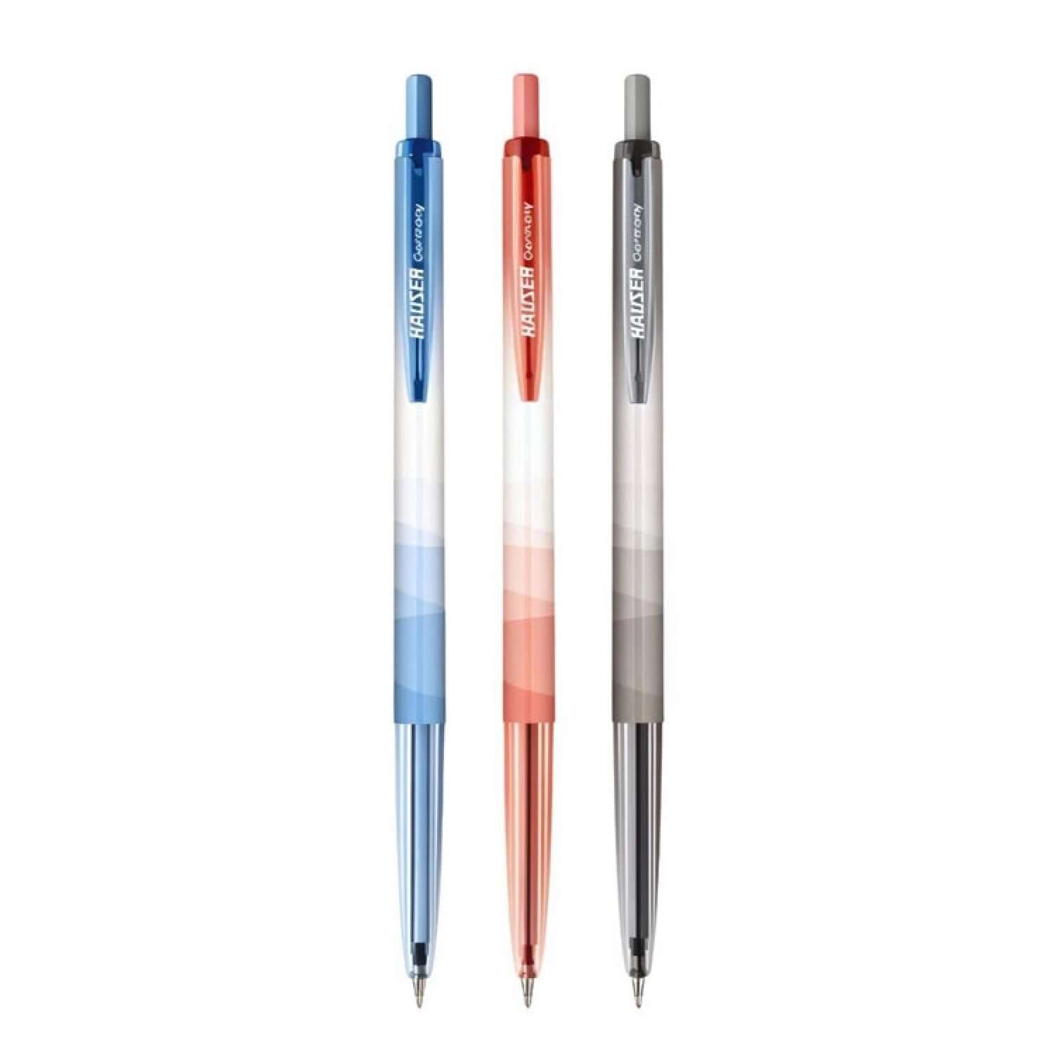 Hauser Auto-Click Ball Pen Pack of 100 | Ink Colour - Blue, Black and Red