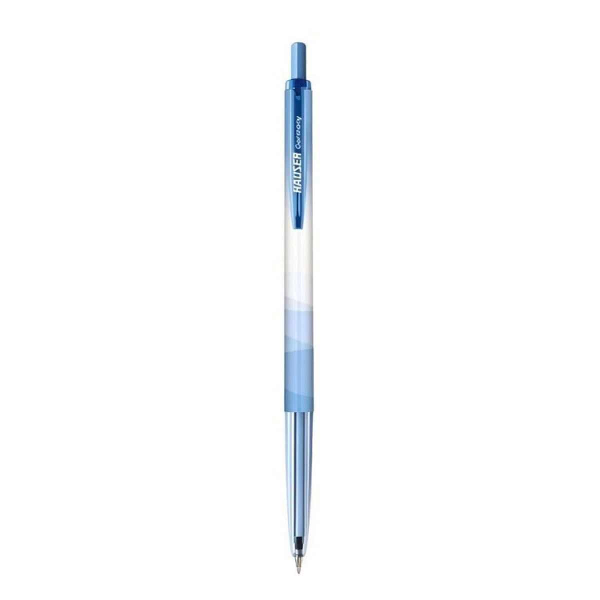 Hauser Auto-Click Ball Pen | Ink Colour - Blue, Black and Red in blue color with a sleek design.