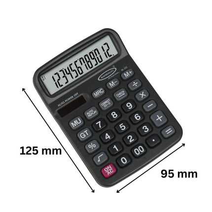 Bambalio BL-222 12 Digits Desktop Calculator with 30° angled display and dual power features.
