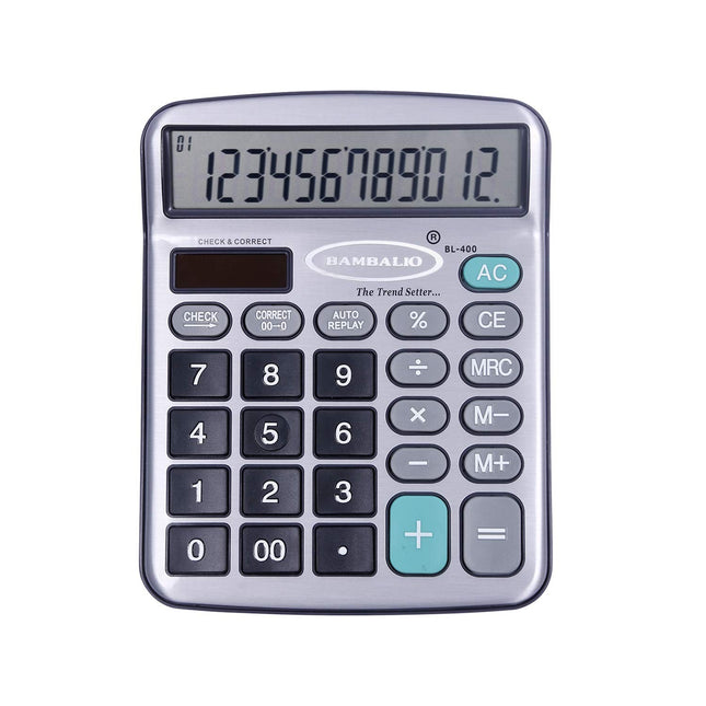 Bambalio BL-400 12 Digits Desktop Calculator with 12-digit display and sturdy keys for accurate calculations.