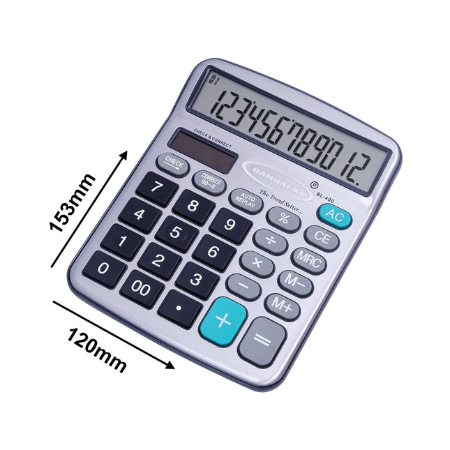 Bambalio BL-400 12 Digits Desktop Calculator with 12-digit display and large buttons for easy calculations.
