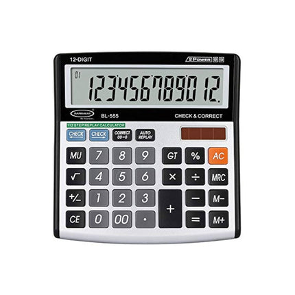 Bambalio BL-555 12 Digits Desktop Calculator with 12-digit display and check-and-correct function.