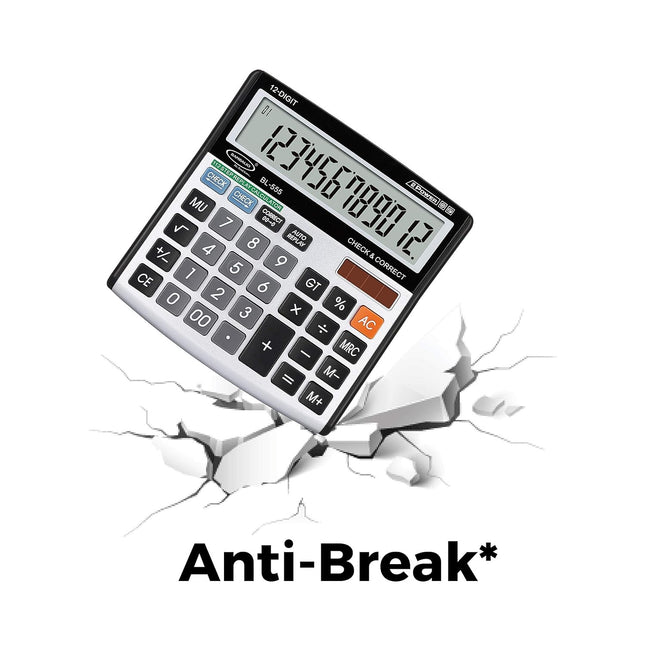 Bambalio BL-555 12 Digits Desktop Calculator with anti-break features and clear LCD display.