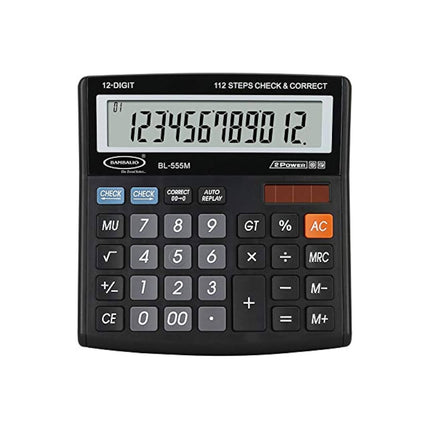 Bambalio BL-555M 12 Digits Desktop Calculator with large LCD display and durable keys.