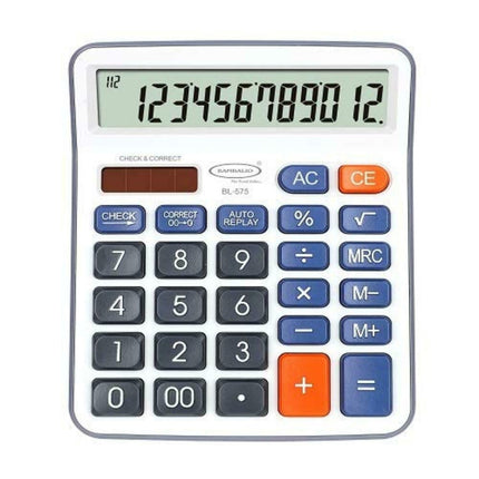 Bambalio BL-575 12 Digits Desktop Calculator with large LCD display and diamond-cut keys