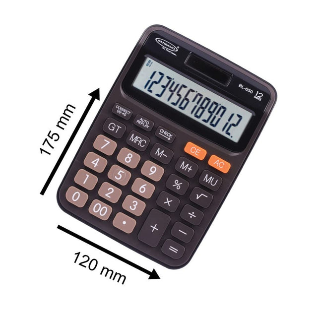 Bambalio BL-650 12 Digits Desktop Calculator with 12-digit LCD display and anti-slip design.