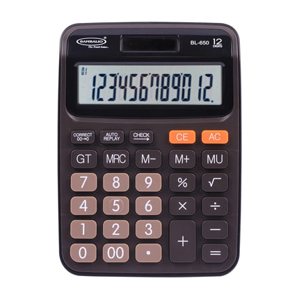 Bambalio BL-650 12 Digits Desktop Calculator with clear LCD display and durable buttons.