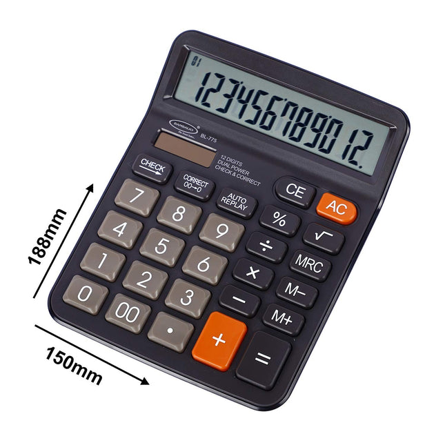 Bambalio BL-775 12 Digits Desktop Calculator with 12-digit LCD display and durable design