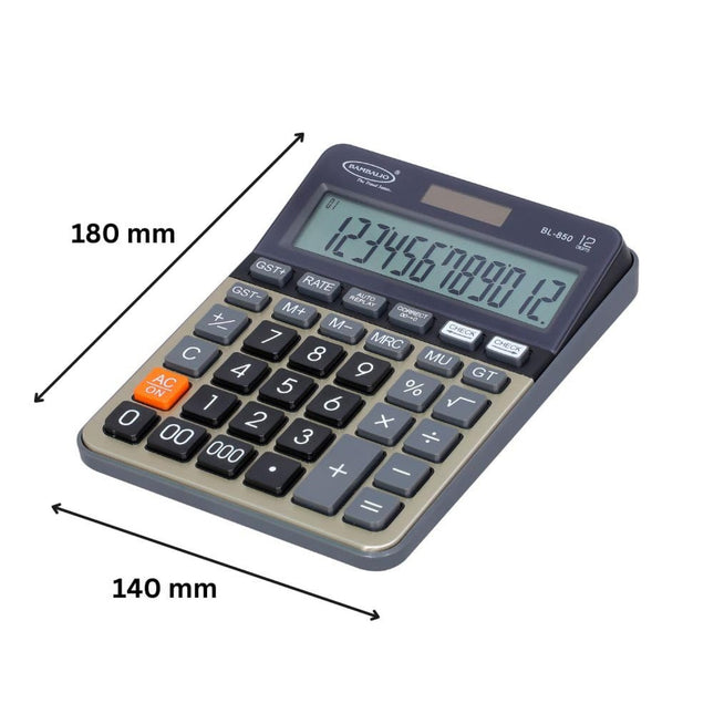 Bambalio BL-850 12 Digits Desktop Calculator with large LC display and user-friendly keys.