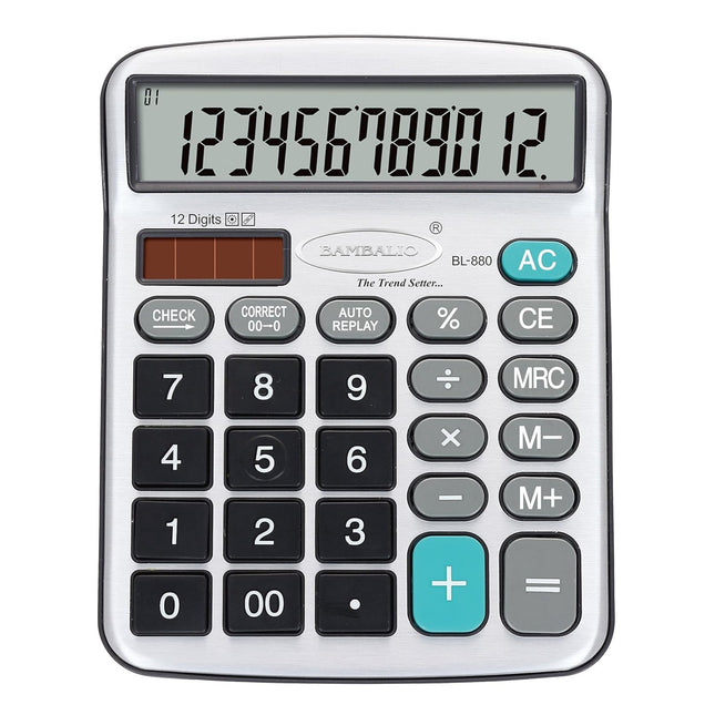 Bambalio BL-880 12 Digits Desktop Calculator with large LCD display and functional buttons.