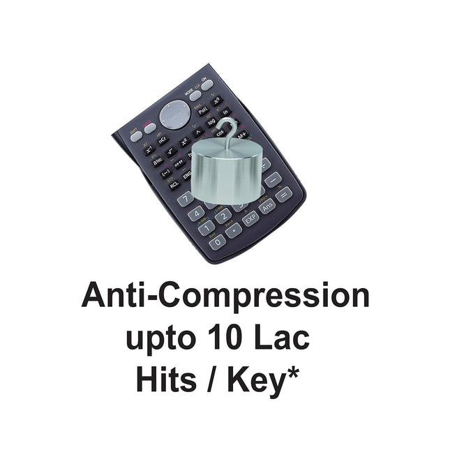 Bambalio BL-991MS Scientific Calculator | 401 Functions and 2 Line Display with weight icon and text showing anti-compression features.