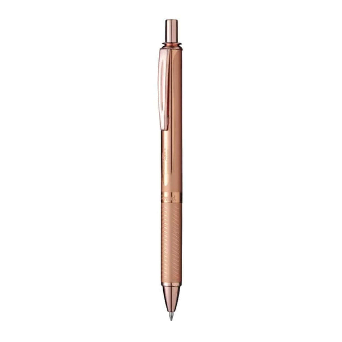 Pentel Energel BL407 Metal Roller Gel Pen with elegant aluminum barrel and textured grip for a professional writing experience.