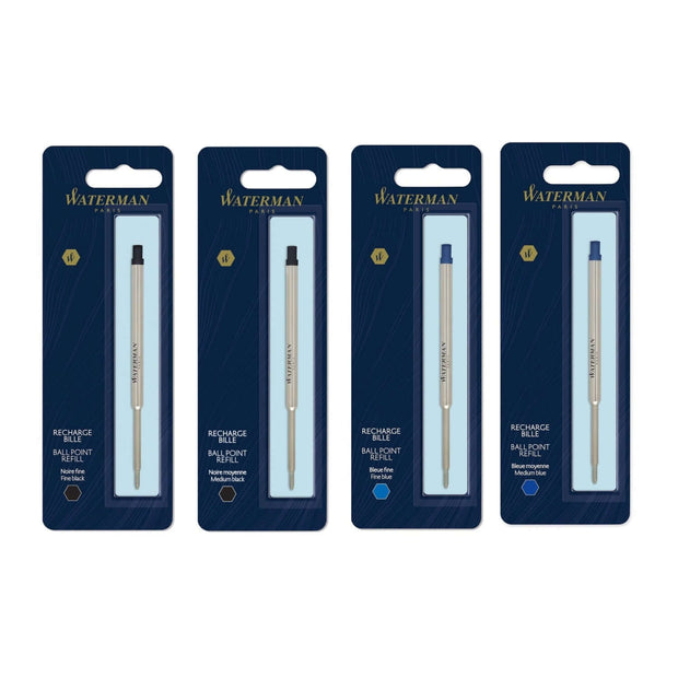 Waterman Ball Pen Refill | Ink Colour - Blue and Black refills in packaging