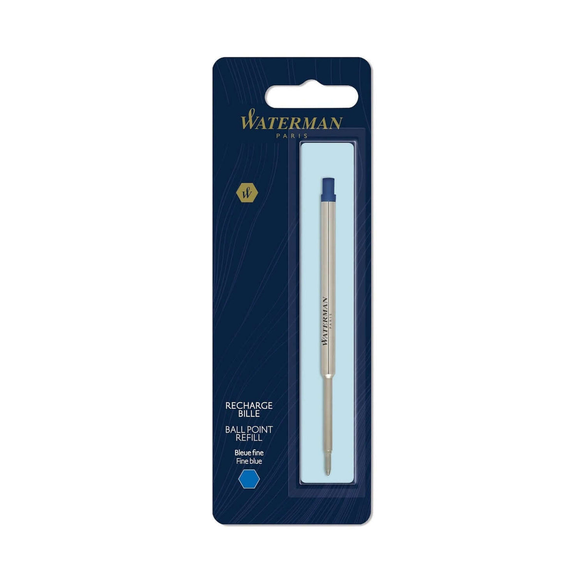 Waterman Ball Pen Refill | Ink Colour - Blue and Black package showing blue refill for smooth writing experience.