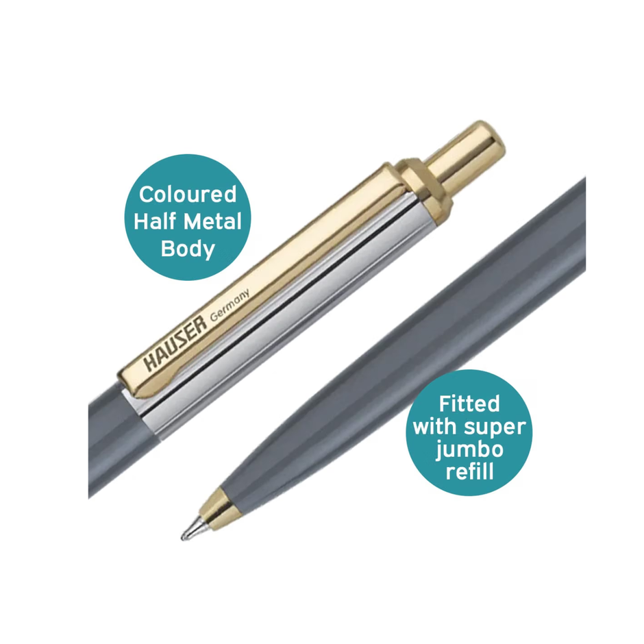 Hauser Berlin Gold Ball Pen | Ink Colour - Blue