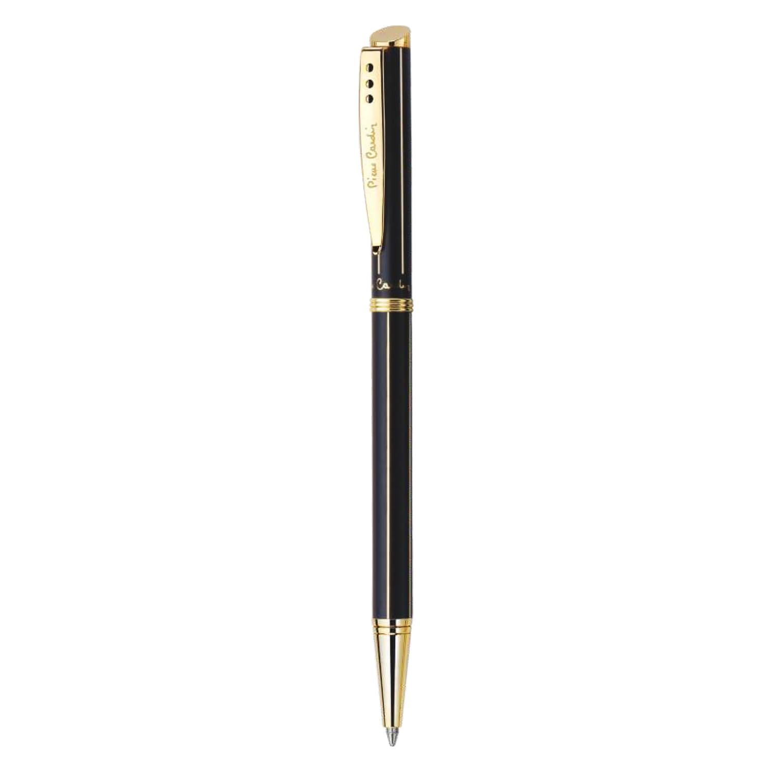 Pierre Cardin Beverly Hills Black & Gold Ball Pen | Ink Colour - Blue