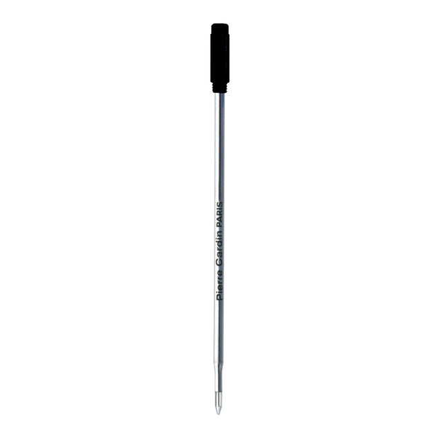 Pierre Cardin Black Beauty Ball Pen Refill | Ink Colour -  Blue and Black, showcasing a sleek metal design.