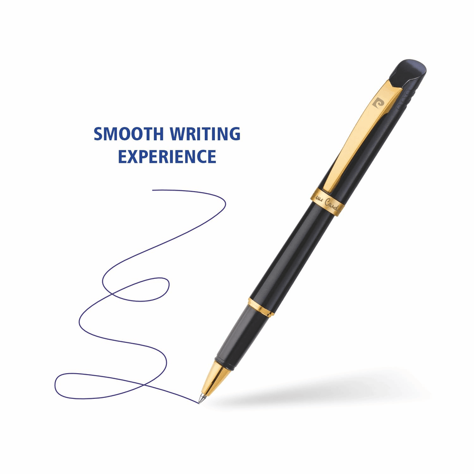 Pierre Cardin Black Beauty Roller Pen | Ink Colour - Blue