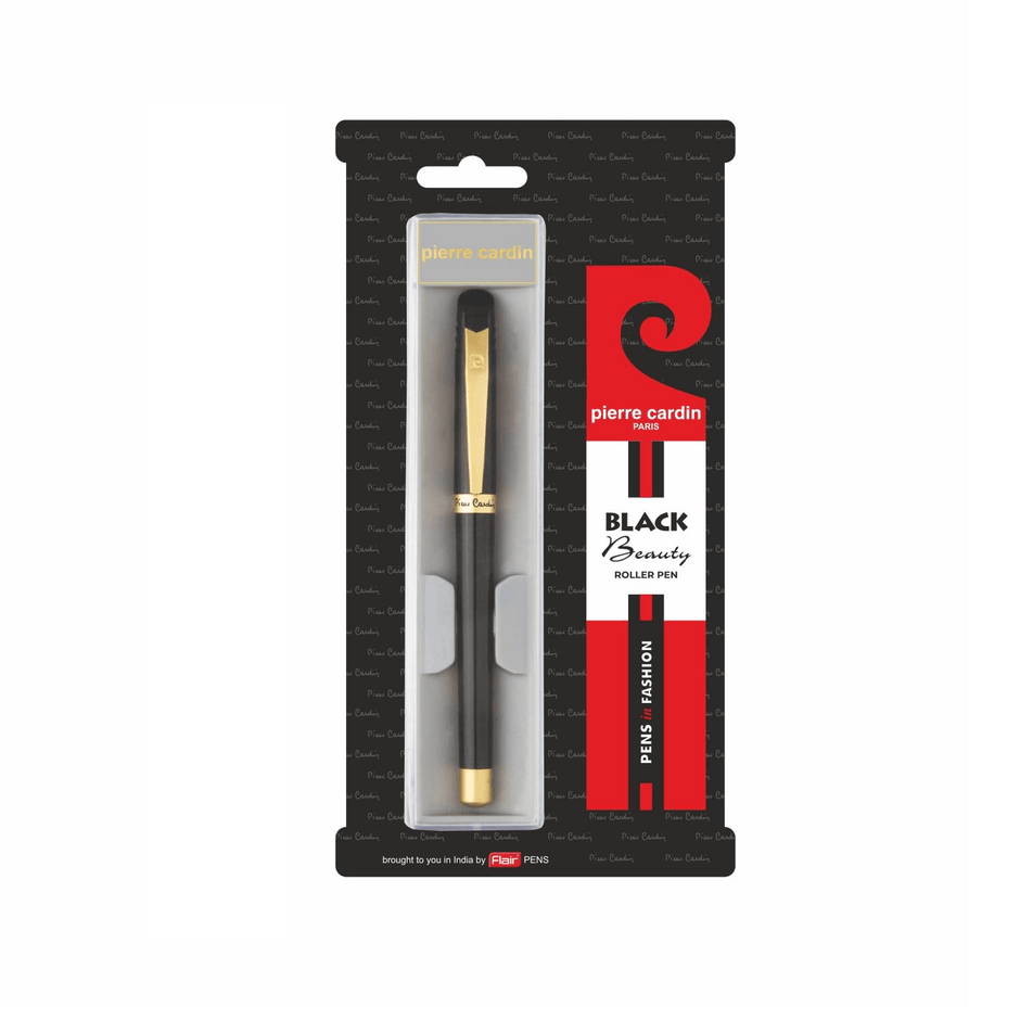 Pierre Cardin Black Beauty Roller Pen | Ink Colour - Blue