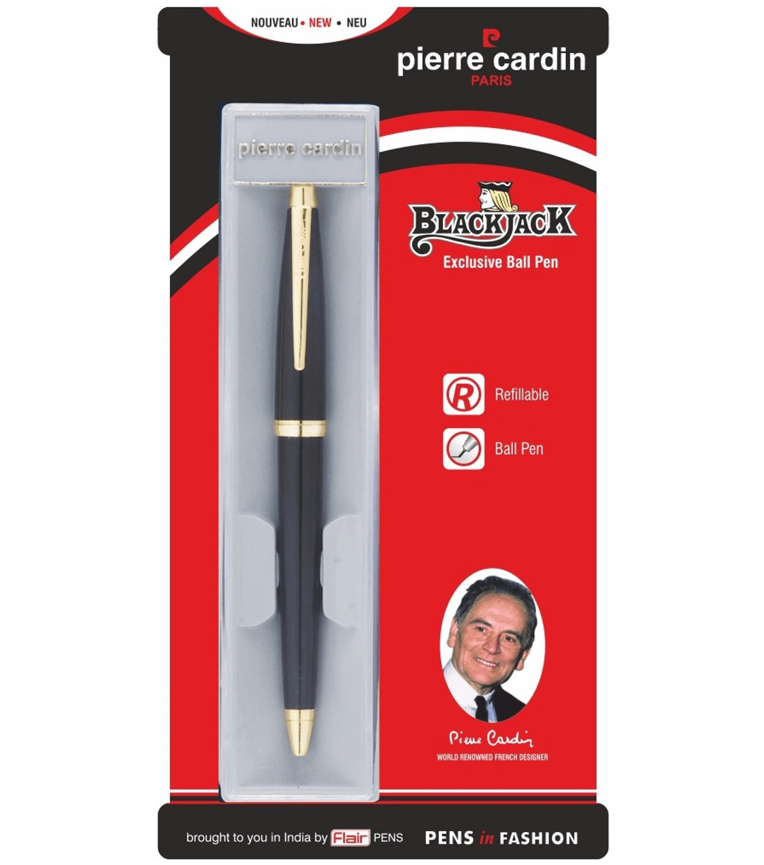 Pierre Cardin Black Jack Ball Pen | Ink Colour - Blue