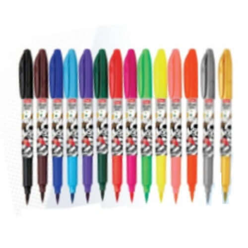 Flair Creative Mickey & Friends Brush Pen Set of 14 Shades featuring vibrant colors for calligraphy and lettering.