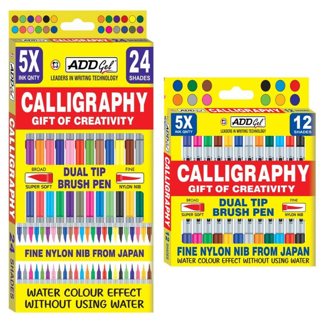 Add Gel Calligraphy Twin Tip Brush Pen Set
