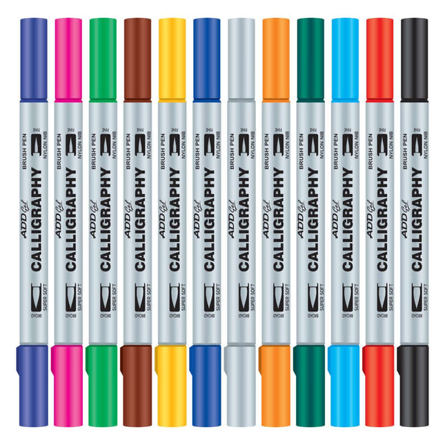 Add Gel Calligraphy Twin Tip Brush Pen Set