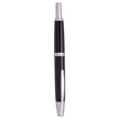 Pilot Capless Decimo Black Fountain Pen shown in sleek black with rhodium accents and retractable mechanism.