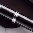Close-up of the clip and rhodium accents on the Pilot Capless Decimo Black Fountain Pen.
