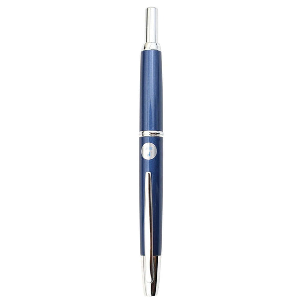 Pilot Capless Decimo Dark Blue Fountain Pen with sleek design and rhodium accents.