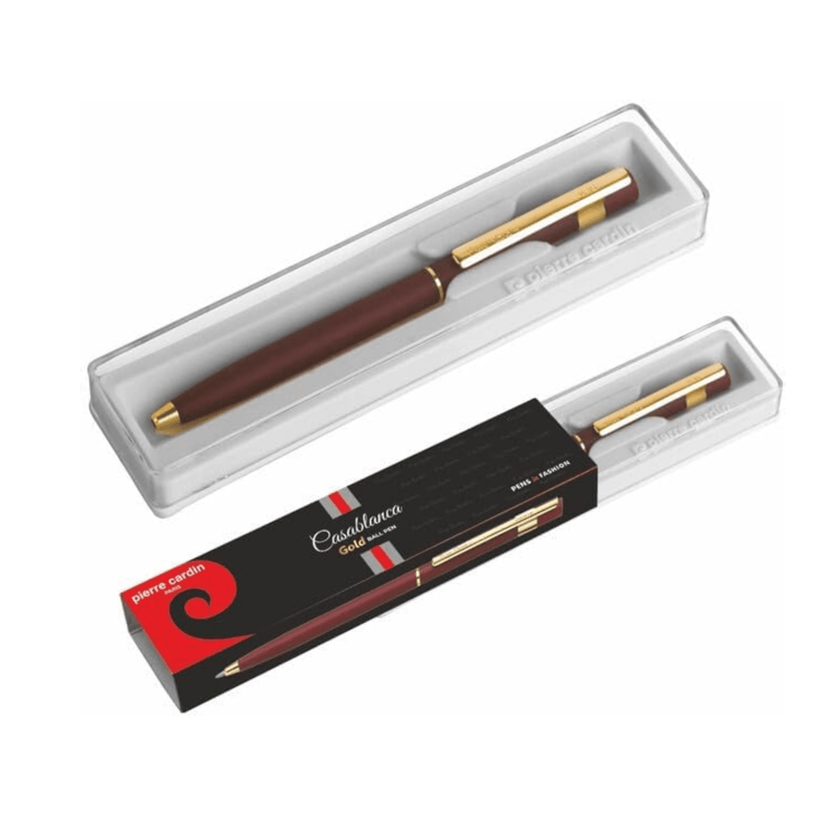 Pierre Cardin CasaBlanca Gold Ball Pen | Ink Colour - Blue