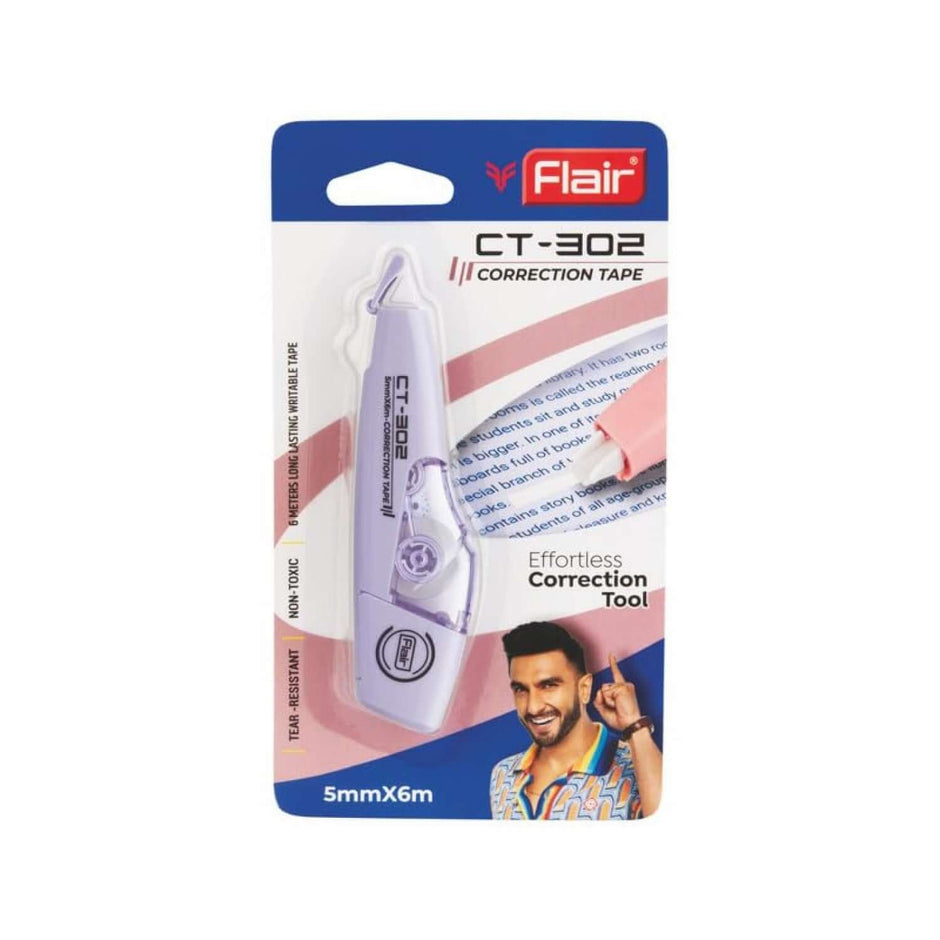 Flair Creative Correction Tape CT-302 | Pack of 1 - lightweight and ergonomic correction tool for precise application