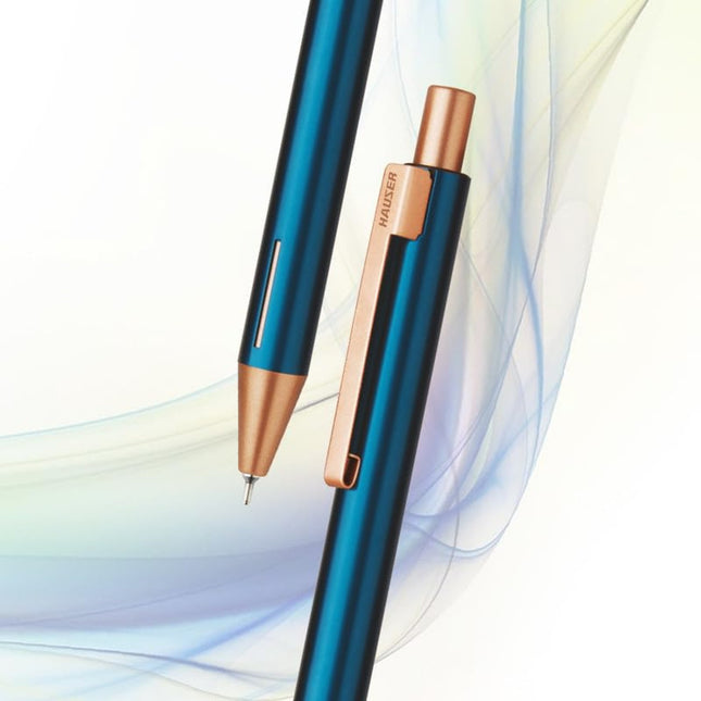 Hauser Cosmo Rose Gold Ball Pen | Ink Colour - Blue with a designer metal body and rose gold accents