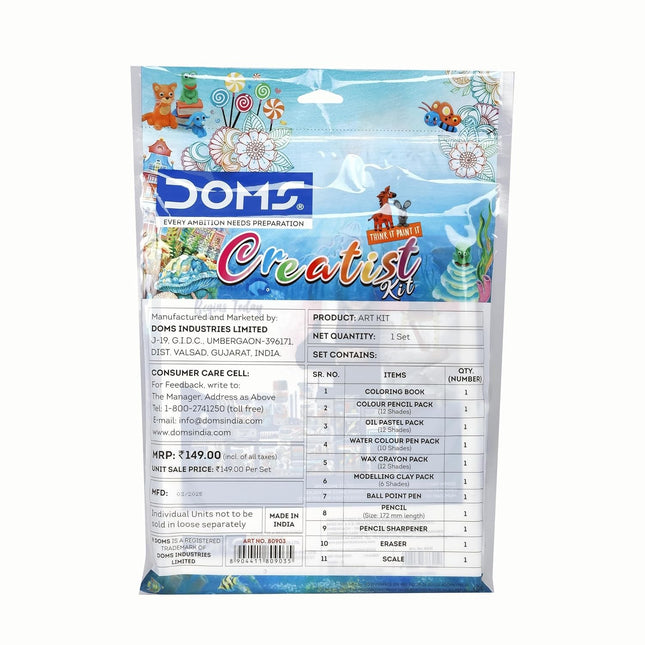 DOMS Creatist Kit | Combination of 11 Art & Coloring Items