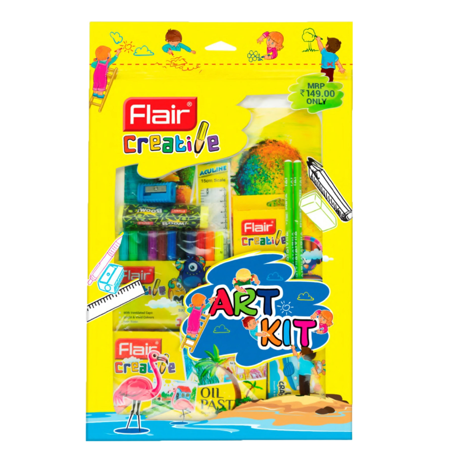 Flair Creative Colouring Kit | Assorted Set Of 9 Items