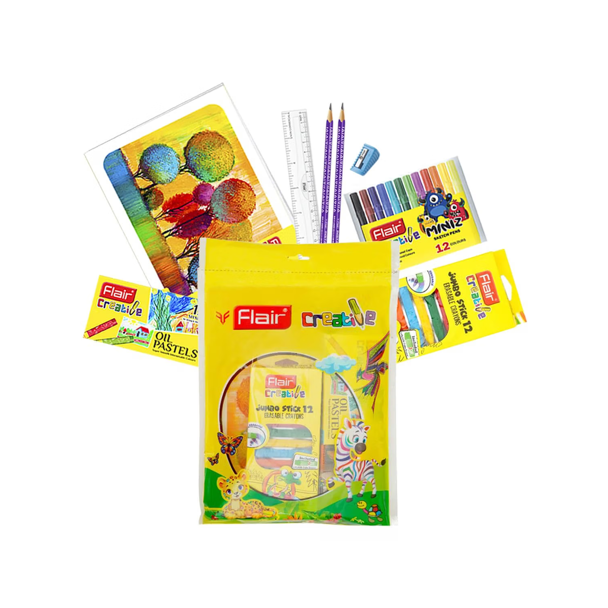 Flair Creative Colouring Kit | Assorted Set Of 9 Items
