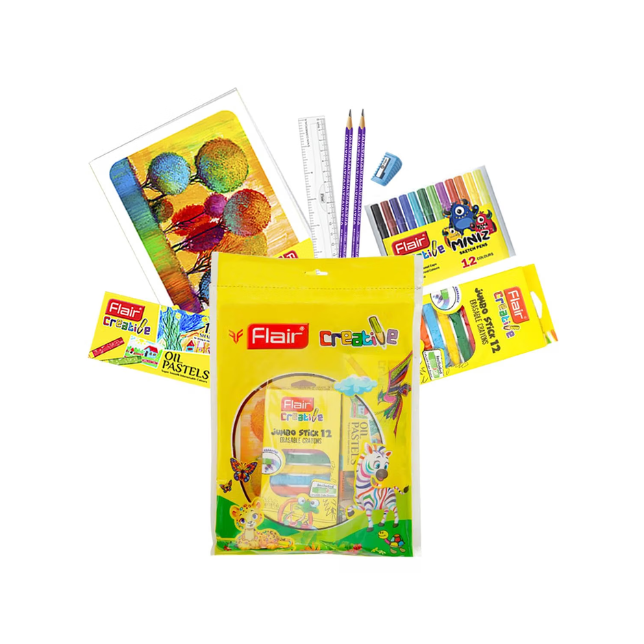 Flair Creative Colouring Kit | Assorted Set Of 9 Items