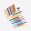 Flair Creative Erasable Jumbo Crayons 24 Shades displayed in a vibrant assortment of colors with a sharpener and eraser.
