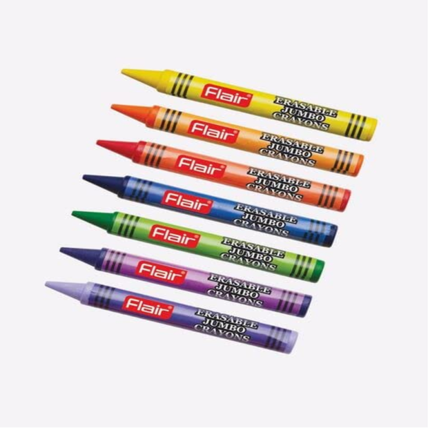 Flair Creative Erasable Super Rainbow Crayons 7 Shades