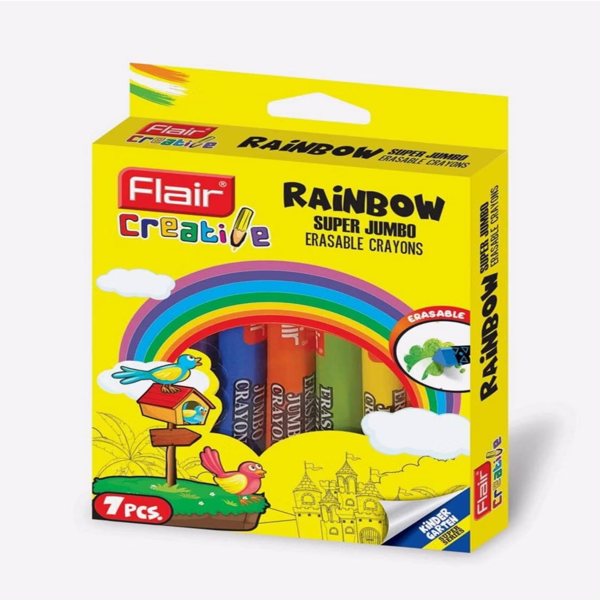 Flair Creative Erasable Super Rainbow Crayons 7 Shades