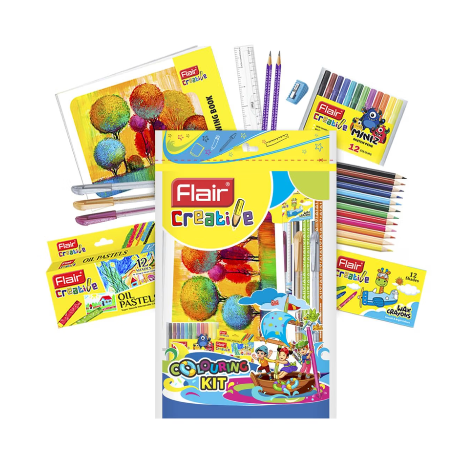 Flair Creative Colouring Kit | Assorted Set Of 11 Items